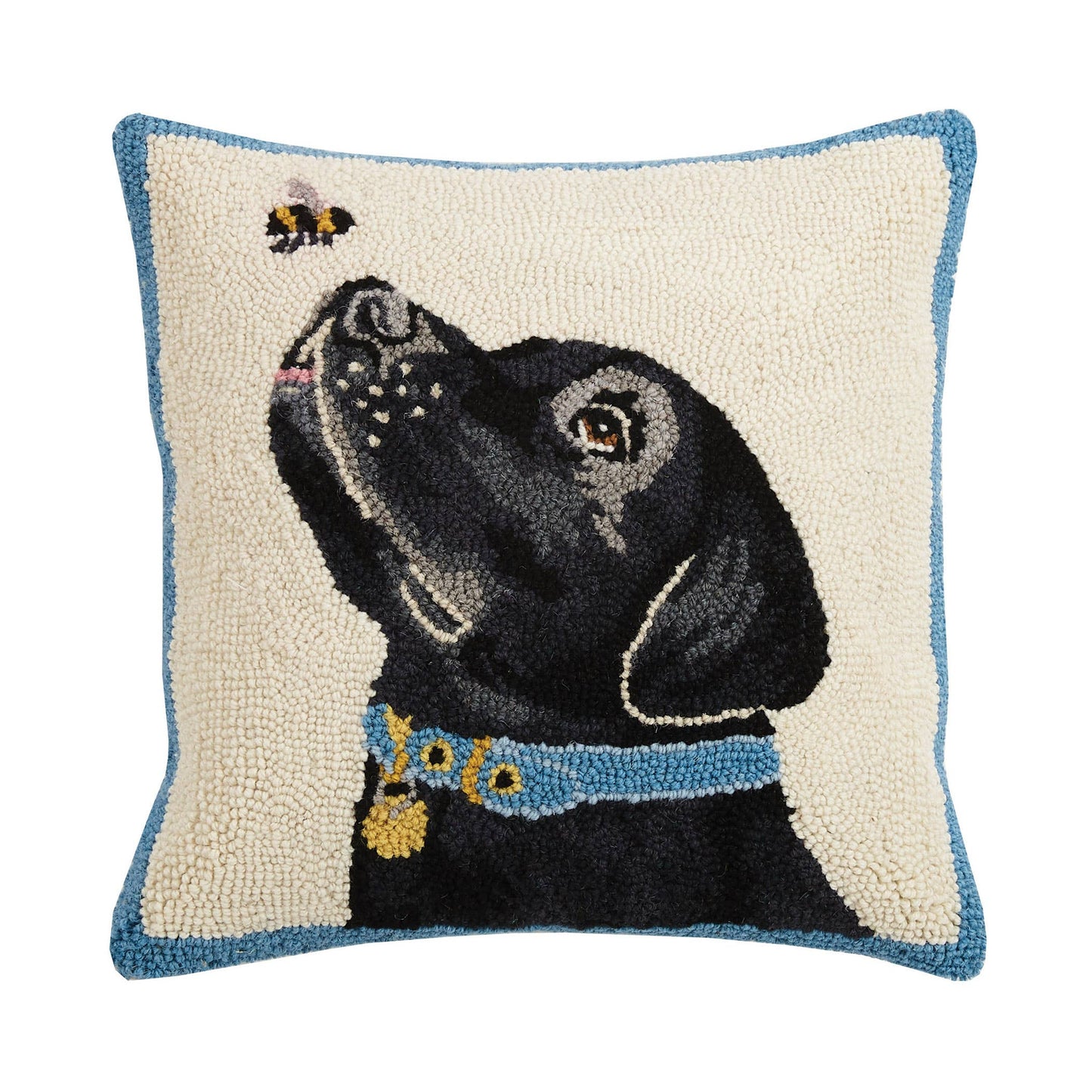 Black Labrador Dog With Bee Hook Pillow