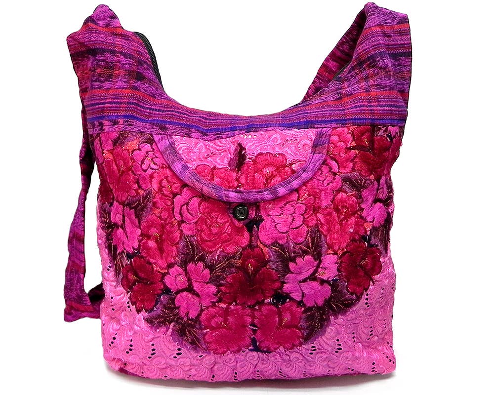 Dyed Embroidered Floral Crossbody Purse Messenger Bag